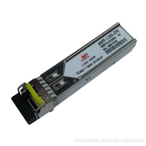 1.25G SFP/WDM 130/1550nm 10km Single-fiber SFP Optical Transceiver, Low Power Dissipation